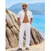 imageCOOFANDY Mens 2 Piece Sets Summer Outfits Short Sleeve Button Down Shirt Loose Pant Sets Beach Vacation OutfitsWhite