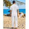 imageCOOFANDY Mens 2 Piece Sets Summer Outfits Short Sleeve Button Down Shirt Loose Pant Sets Beach Vacation OutfitsWhite