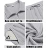 imageCOOFANDY Mens 2 Pieces Outfits Casual Quarter Zip Polo Shirt and Shorts Set Athletic Jogging Summer TracksuitLight Heather Grey