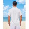imageCOOFANDY Mens Button Down Shirt Short Sleeve Casual Shirts Summer Beach Wedding Linen Shirt with PocketWhite