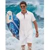 imageCOOFANDY Mens Button Down Shirts Short Sleeve Casual Shirt Cotton Summer Beach Linen Wedding ShirtsAwhite