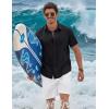 imageCOOFANDY Mens Button Down Shirts Short Sleeve Casual Shirt Cotton Summer Beach Linen Wedding ShirtsBlack