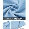 imageCOOFANDY Mens Button Down Shirts Short Sleeve Casual Shirt Cotton Summer Beach Linen Wedding ShirtsClear Blue