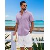 imageCOOFANDY Mens Button Down Shirts Short Sleeve Casual Shirt Cotton Summer Beach Linen Wedding ShirtsLavender