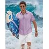 imageCOOFANDY Mens Button Down Shirts Short Sleeve Casual Shirt Cotton Summer Beach Linen Wedding ShirtsLavender