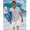 imageCOOFANDY Mens Button Down Shirts Short Sleeve Casual Shirt Cotton Summer Beach Linen Wedding ShirtsLight Grey