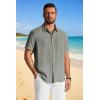 imageCOOFANDY Mens Button Down Shirts Short Sleeve Casual Shirt Summer Beach Textured ShirtsArmy Green