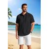 imageCOOFANDY Mens Button Down Shirts Short Sleeve Casual Shirt Summer Beach Textured ShirtsBlack