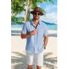 imageCOOFANDY Mens Button Down Shirts Short Sleeve Casual Shirt Summer Beach Textured ShirtsLight Blue