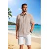 imageCOOFANDY Mens Button Down Shirts Short Sleeve Casual Shirt Summer Beach Textured ShirtsLight Khaki
