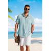 imageCOOFANDY Mens Button Down Shirts Short Sleeve Casual Shirt Summer Beach Textured ShirtsMint Green