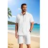 imageCOOFANDY Mens Button Down Shirts Short Sleeve Casual Shirt Summer Beach Textured ShirtsWhite