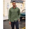 imageCOOFANDY Mens Casual Button Down Long Sleeve Untucked Denim Dress ShirtArmy Green