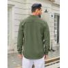 imageCOOFANDY Mens Casual Button Down Long Sleeve Untucked Denim Dress ShirtArmy Green