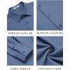 imageCOOFANDY Mens Casual Button Down Long Sleeve Untucked Denim Dress ShirtBlue