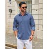 imageCOOFANDY Mens Casual Button Down Long Sleeve Untucked Denim Dress ShirtBlue