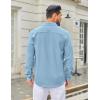 imageCOOFANDY Mens Casual Button Down Long Sleeve Untucked Denim Dress ShirtClear Blue