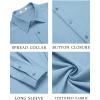 imageCOOFANDY Mens Casual Button Down Long Sleeve Untucked Denim Dress ShirtClear Blue