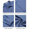 imageCOOFANDY Mens Casual Button Down Long Sleeve Untucked Denim Dress ShirtDenim Blue
