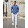 imageCOOFANDY Mens Casual Button Down Long Sleeve Untucked Denim Dress ShirtDenim Blue