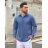 imageCOOFANDY Mens Casual Button Down Long Sleeve Untucked Denim Dress ShirtDenim Blue