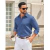 imageCOOFANDY Mens Casual Button Down Long Sleeve Untucked Denim Dress ShirtDenim Blue