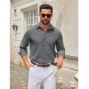 imageCOOFANDY Mens Casual Button Down Long Sleeve Untucked Denim Dress ShirtGrey