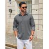 imageCOOFANDY Mens Casual Button Down Long Sleeve Untucked Denim Dress ShirtGrey