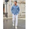 imageCOOFANDY Mens Casual Button Down Long Sleeve Untucked Denim Dress ShirtLight Blue