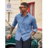 imageCOOFANDY Mens Casual Button Down Long Sleeve Untucked Denim Dress ShirtLight Blue