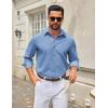 imageCOOFANDY Mens Casual Button Down Long Sleeve Untucked Denim Dress ShirtLight Blue