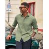 imageCOOFANDY Mens Casual Button Down Long Sleeve Untucked Denim Dress ShirtLight Green