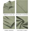imageCOOFANDY Mens Casual Button Down Long Sleeve Untucked Denim Dress ShirtLight Green