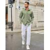 imageCOOFANDY Mens Casual Button Down Long Sleeve Untucked Denim Dress ShirtLight Green