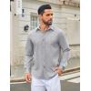 imageCOOFANDY Mens Casual Button Down Long Sleeve Untucked Denim Dress ShirtLight Grey