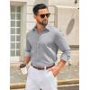 imageCOOFANDY Mens Casual Button Down Long Sleeve Untucked Denim Dress ShirtLight Grey