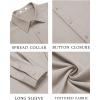 imageCOOFANDY Mens Casual Button Down Long Sleeve Untucked Denim Dress ShirtLight Khaki
