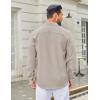 imageCOOFANDY Mens Casual Button Down Long Sleeve Untucked Denim Dress ShirtLight Khaki
