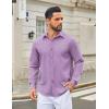 imageCOOFANDY Mens Casual Button Down Long Sleeve Untucked Denim Dress ShirtLight Purple
