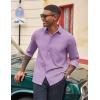imageCOOFANDY Mens Casual Button Down Long Sleeve Untucked Denim Dress ShirtLight Purple