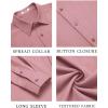 imageCOOFANDY Mens Casual Button Down Long Sleeve Untucked Denim Dress ShirtPurple Red