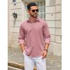 imageCOOFANDY Mens Casual Button Down Long Sleeve Untucked Denim Dress ShirtPurple Red