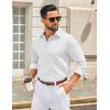 imageCOOFANDY Mens Casual Button Down Long Sleeve Untucked Denim Dress ShirtWhite