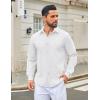 imageCOOFANDY Mens Casual Button Down Long Sleeve Untucked Denim Dress ShirtWhite