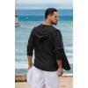 imageCOOFANDY Mens Casual Button Down Shirt Summer Beach Shirts Lightweight Hoodie Sun Protection Coverup for Travel VacationBlack