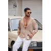 imageCOOFANDY Mens Casual Button Down Shirt Summer Beach Shirts Lightweight Hoodie Sun Protection Coverup for Travel VacationKhaki