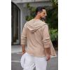 imageCOOFANDY Mens Casual Button Down Shirt Summer Beach Shirts Lightweight Hoodie Sun Protection Coverup for Travel VacationKhaki