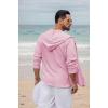 imageCOOFANDY Mens Casual Button Down Shirt Summer Beach Shirts Lightweight Hoodie Sun Protection Coverup for Travel VacationPink