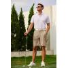 imageCOOFANDY Mens Casual Golf Shorts 9 Stretch Lightweight Quick Dry Summer Hiking Travel Shorts with Zipper PocketsKhaki