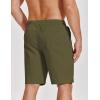imageCOOFANDY Mens Casual Shorts Cotton Drawstring Elastic Waist Lightweight 9 Chino Golf Shorts Summer Beach ShortsArmy Green